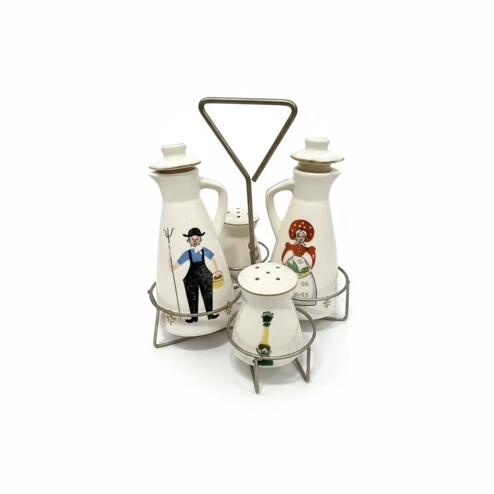 VTG PENN DUTCH spice and oil set by Royal Sealy Japan retro Ceramic Kitchen jars